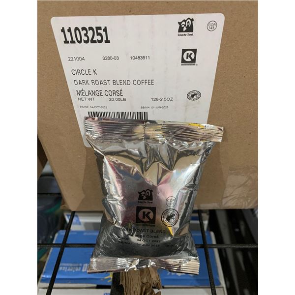 CASE LOT - Circle K Dark Roast Blend Coffee 128 x 2.5 oz (20lbs)