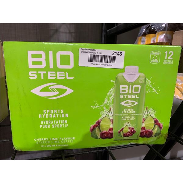 CASE LOT - BioSteel Cherry Lime Sports Drink 12 x 500ml