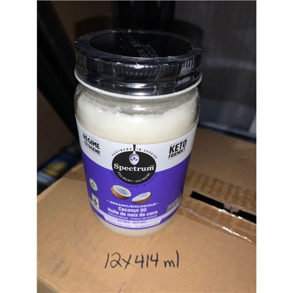 CASE LOT Spectrum Organic Coconut Oil 12 X 414ml Case lot spectrum organic coconut oil 12 x 414ml