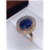Image 2 : Natural Sapphire 6.35 Carat & Diamond Soliatire.925 silver and 14K Gold - Certificate Value $1700.00