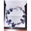 Image 2 : Natural Kyanite & Tanzanite Briolette Cut Stones 14.85 Carat. 925 silver Bracelet - Certificate Valu