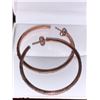 Image 1 : Ladies 14K Rose Gold on .925 Silver 1.15 Carat Diamond Hoop Earring Set - Certificate Value $1300.00