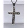 Image 1 : Natural .75 Carat Diamonds on .925 Silver Cross & Chain - Certificate Value $650.00