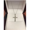 Image 2 : Natural .75 Carat Diamonds on .925 Silver Cross & Chain - Certificate Value $650.00