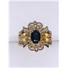 Image 2 : Ladies 14K Gold 2.02 Carat Oval Cut Sapphire Solitaires Anniversary Ring - Certificate Value $6200.0