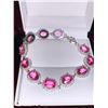 Image 3 : Ladies .925 Silver Pink Topaz 17.05 Carat Multi Gemstone Bracelet - Certificate Value $2600.00