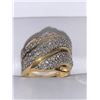 Image 1 : Natural Diamond 1.55 Carat Cluster 14K Gold on .925 Silver Ladies Ring - Certificate Value $2300.00
