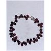 Image 2 : Ladies Garnet 18.60 carat on .925 Silver Briolette Cut Stones Bracelet - Certificate Value $280.00