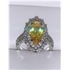 Image 1 : Ladies Yellow Marquis Cut 2.2 Carat Sapphire Solitaire Ring size 7