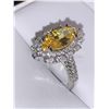 Image 2 : Ladies Yellow Marquis Cut 2.2 Carat Sapphire Solitaire Ring size 7