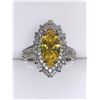 Image 3 : Ladies Yellow Marquis Cut 2.2 Carat Sapphire Solitaire Ring size 7