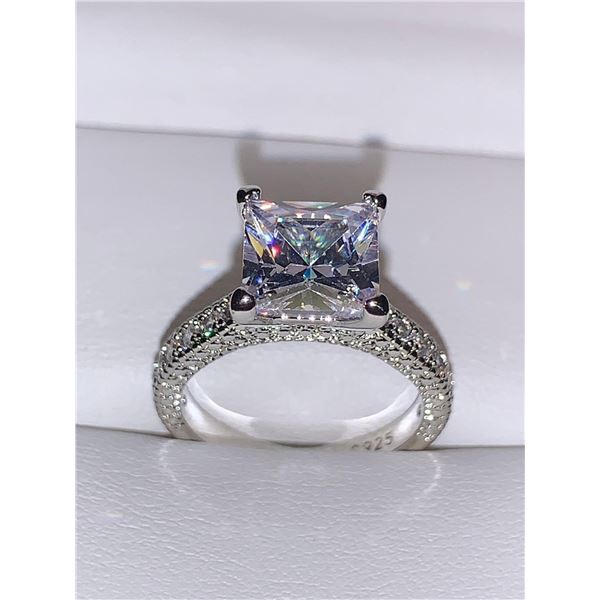Ladies .925 Silver Princess Cut 1.1 Carat Solitaire Ring