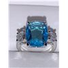 Image 1 : Ladies .925 Silver Blue Ice Solitaire 2.3 Carat with side stones dress ring