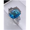 Image 2 : Ladies .925 Silver Blue Ice Solitaire 2.3 Carat with side stones dress ring