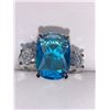 Image 3 : Ladies .925 Silver Blue Ice Solitaire 2.3 Carat with side stones dress ring