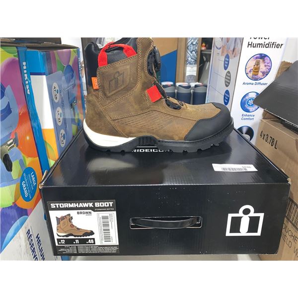 Icon Stormhawk Waterproof Mens Motorcycle Boots SIZE 12 BROWN