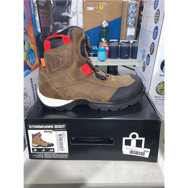 Icon Stormhawk Waterproof Mens Motorcycle Boots SIZE 10 BROWN