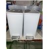 Image 1 : Kohler Lot of 2 Small Foot Peddle  Garbage Bins