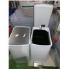 Image 2 : Kohler Lot of 2 Small Foot Peddle  Garbage Bins
