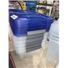 Image 2 : Lot of 6 Clear Totes with Locking Handle Lids