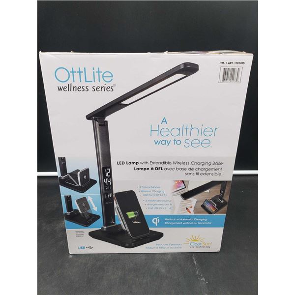 OttLite Wellness Series LED Lamp w/ Extendible Wireless Charging Base