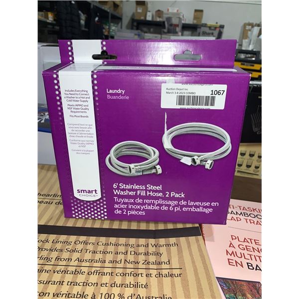 Smart Choice 6' Stainless Steel Washer Fill Hose, 2 Pack