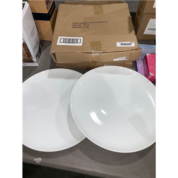 Lord Coupe Round Platter 33cm set of 2 White