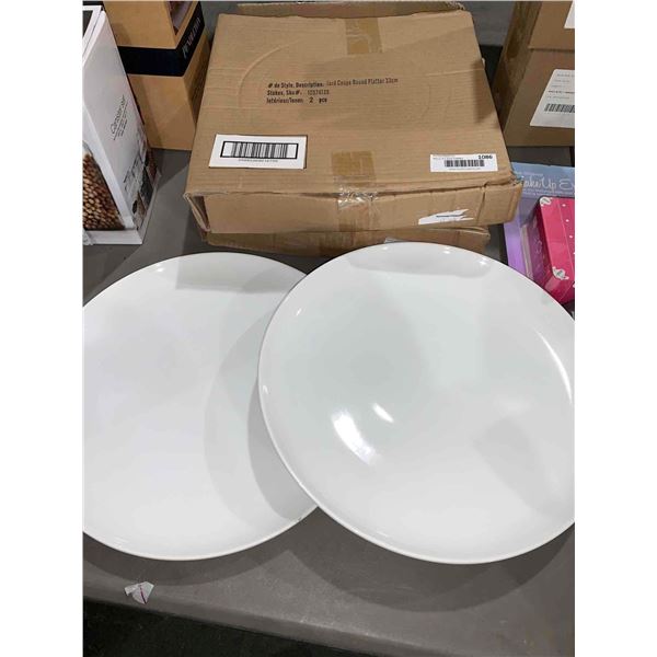 Lord Coupe Round Platter 33cm set of 2 White