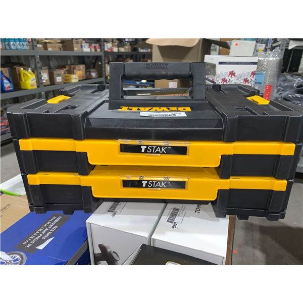 NEW DeWalt Stak Tool Storage Organizer, Double Drawers (DWST17804) , Black