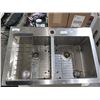 Image 1 : Stainless Steel Double Basin Square  Sink with Racks 31"x20.5"x9"