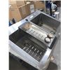 Image 4 : Stainless Steel Double Basin Square  Sink with Racks 31"x20.5"x9"