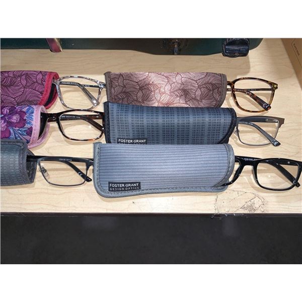 Lot of 6 Foster Grant Reading Glasses Various Strength See Pic