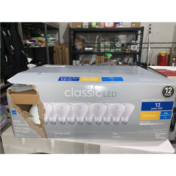 Classic LED BR30 Medium Base Indoor Floodight for track and recessed lights 12 pack