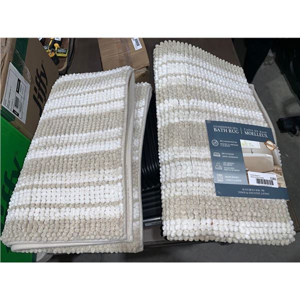 Town & Country Living 22"x36" Cushioned Spa Bath Rug Lot of 2