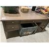 Image 1 : Solid Wood Office Desk With Plug Outlet, 5 drawer 60"Lx28"Dx30"T