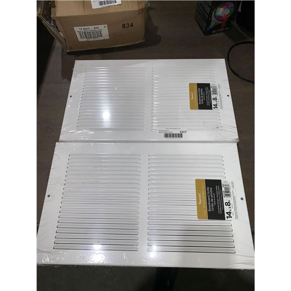 Lot of 2 - Imperial Standard Baseboard Grille 14x8" - White