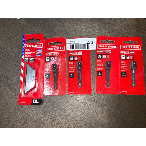 Craftsman Heavy Duty Utility Blades 1x10pc & 4X 3/8" Socket Adaptors