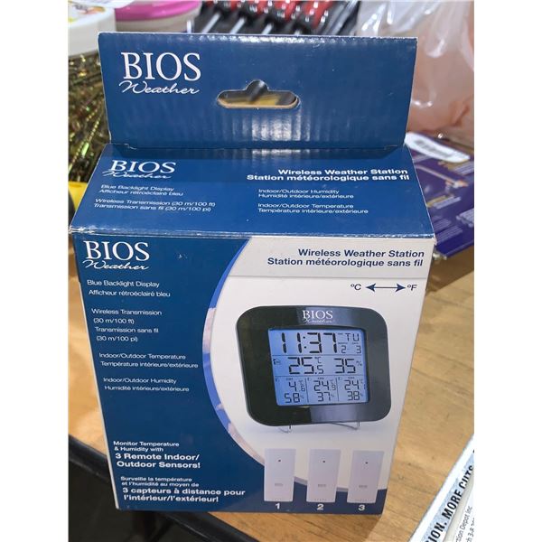 BIOS Indoor Digital Weather Station with 3 Outdoor Sensors