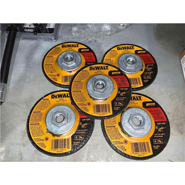 Lot of 5 DEWALT Grinding Wheel for Metal, 4-1/2-Inch x 1/4-Inch x 5/8-Inch (DW4523)