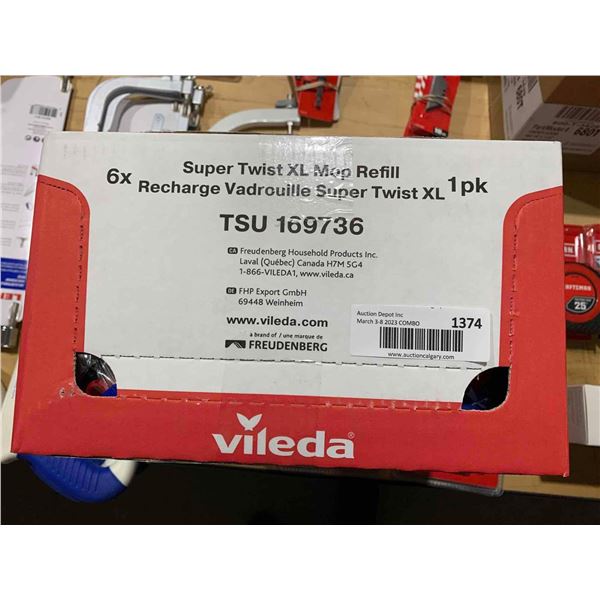 Vileda Super Twist XL Replacement Mop Heads Lot of 6