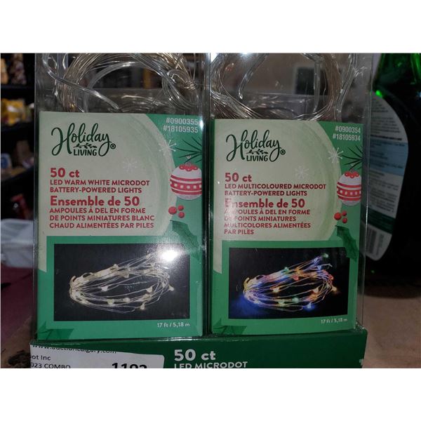 Lot of 2 Holiday living 50ct led warm white/multicolor lights