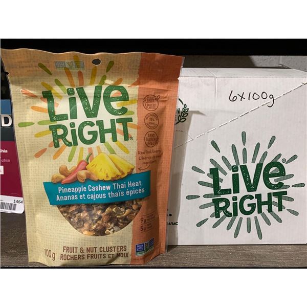 Live Right Pineapple Cashew Thai Heat Clusters 6x 100g