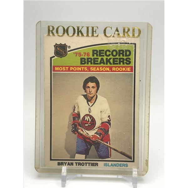 BRYAN TROTTIER ROOKIE CARD OPC '76-77 RECORD BREAKERS