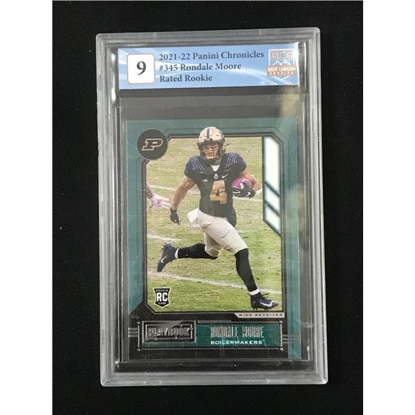 RONDALE MOORE ROOKIE CARD CHRONICLES RATED ROOKIE GCG 9