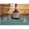 Image 1 : Bottle of Maker's Mark Bourbon Whisky & 4 - Maker's Mark Whiskey Glasses