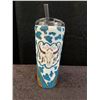 Image 1 : Custom 24 oz "Wild Free" Tumbler with Lid & Drinking Straw