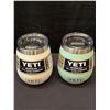 Image 1 : Set of Two Yeti Rambler 10 oz Lowball Wine Tumblers w/ Magslider Lids