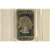 Image 2 : 1 TROY OZ .999 FINE SILVER PROOF INGOT. INDIAN/