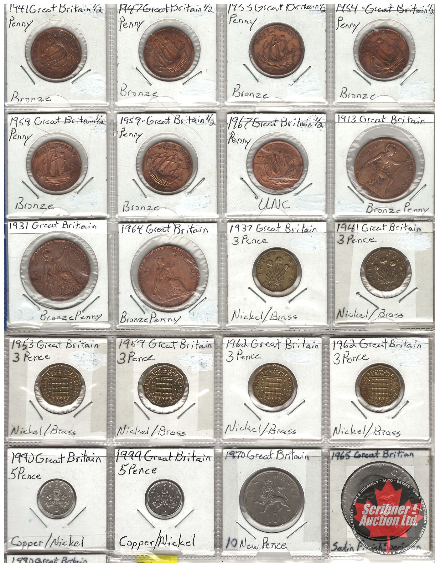 Great Britain Coin Collection (21): (SEE LIST IN PICTURES)