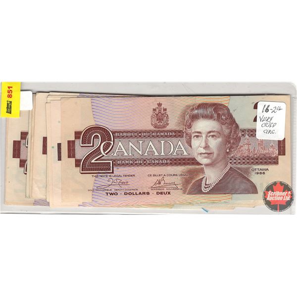 Canada $2 Bills 1986 (16) (See Pics for Varieties, Conditions, Serial ...